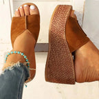 Brown wedge sandals sole