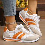Orange mesh sneakers