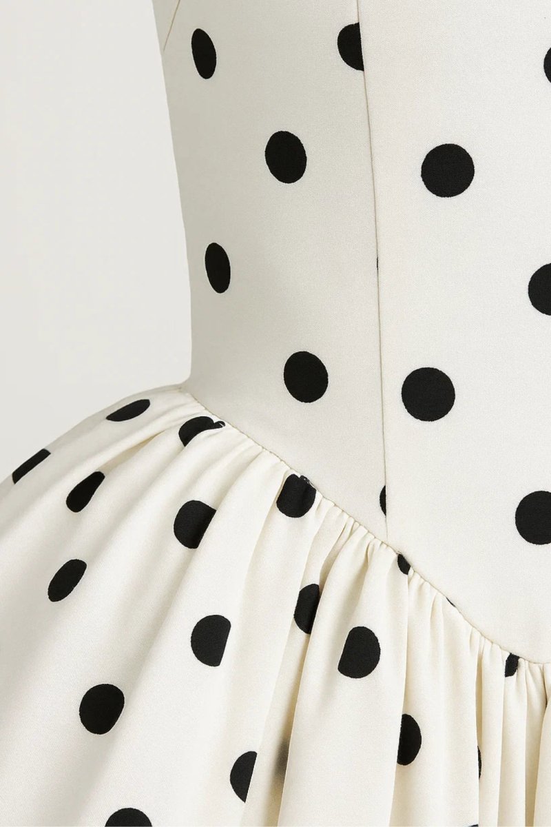 Polka dot mini dress detail