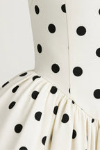 Polka dot mini dress detail