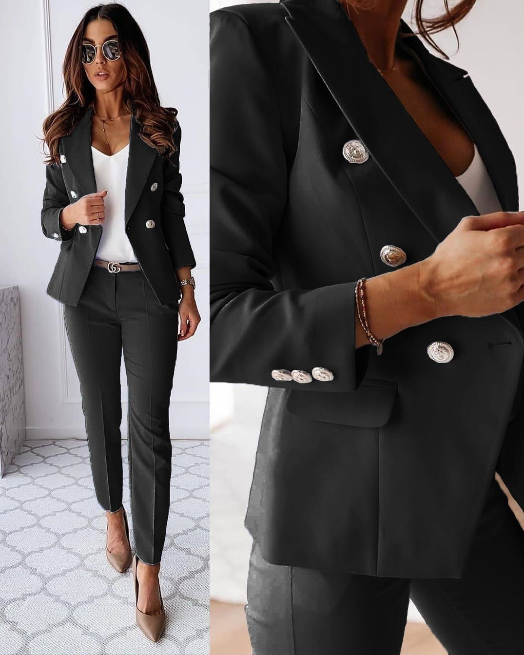Tailored Blazer Trouser Set - Noir (Black)