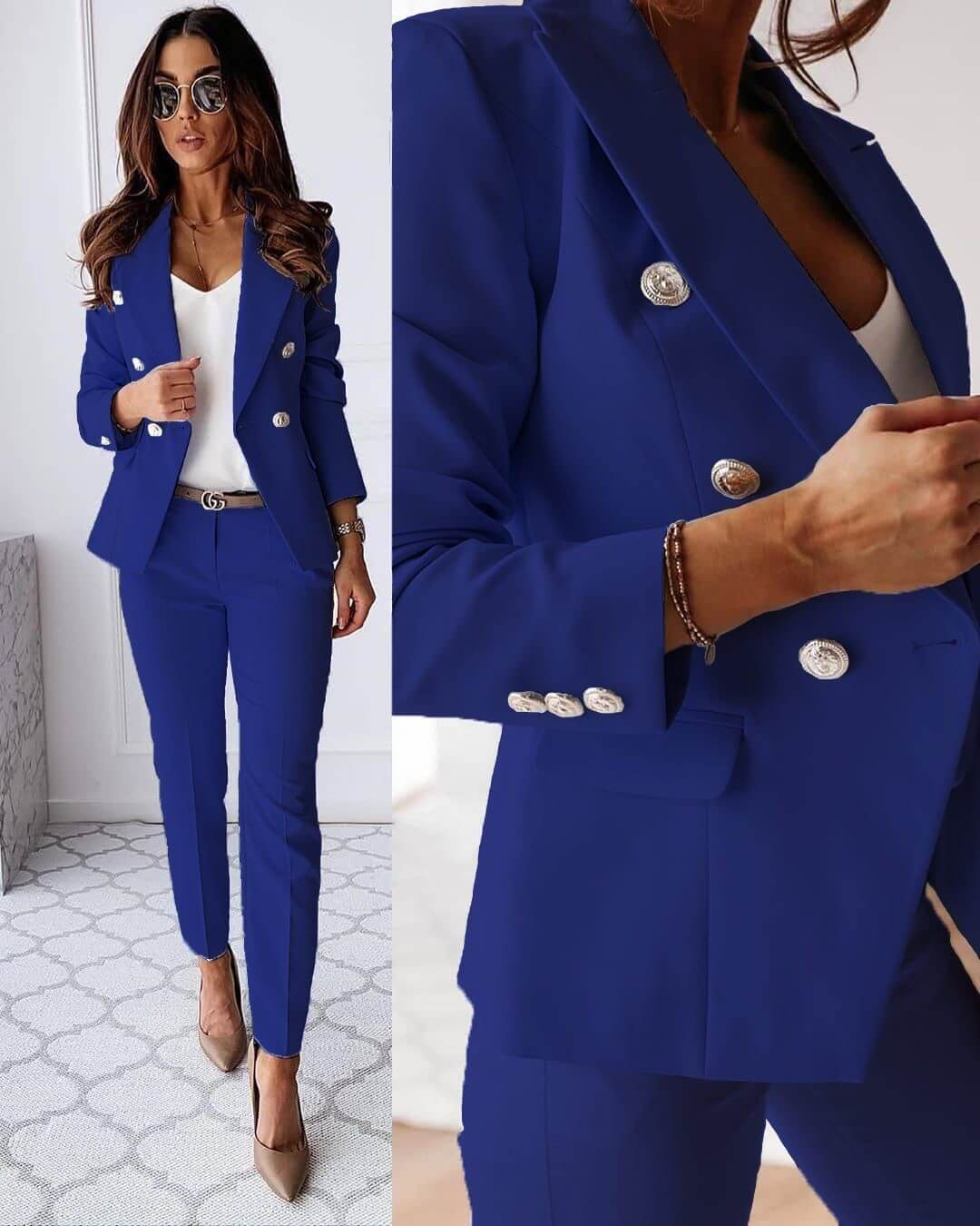 Tailored Blazer Trouser Set - Bleu marine (Navy Blue)
