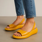 Yellow cushioned orthopedic sandals