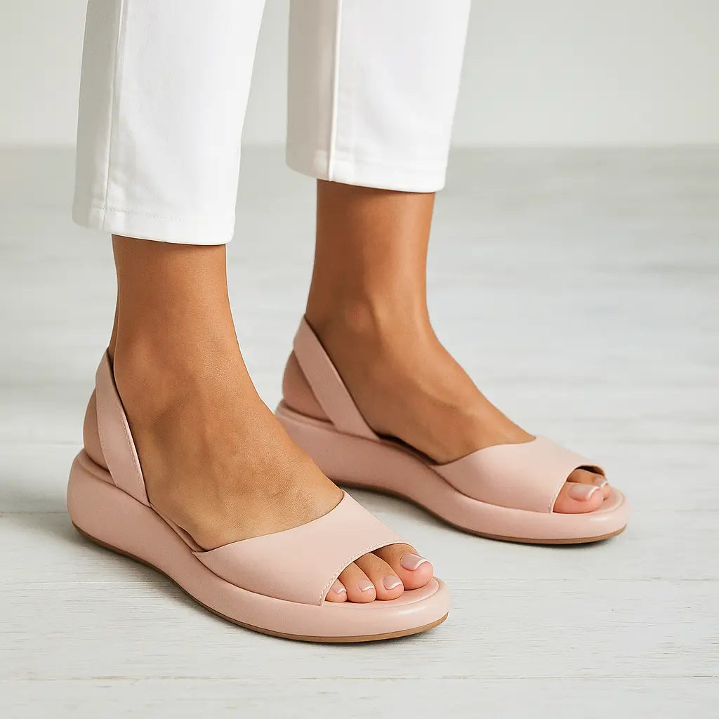 Light pink cushioned orthopedic sandals