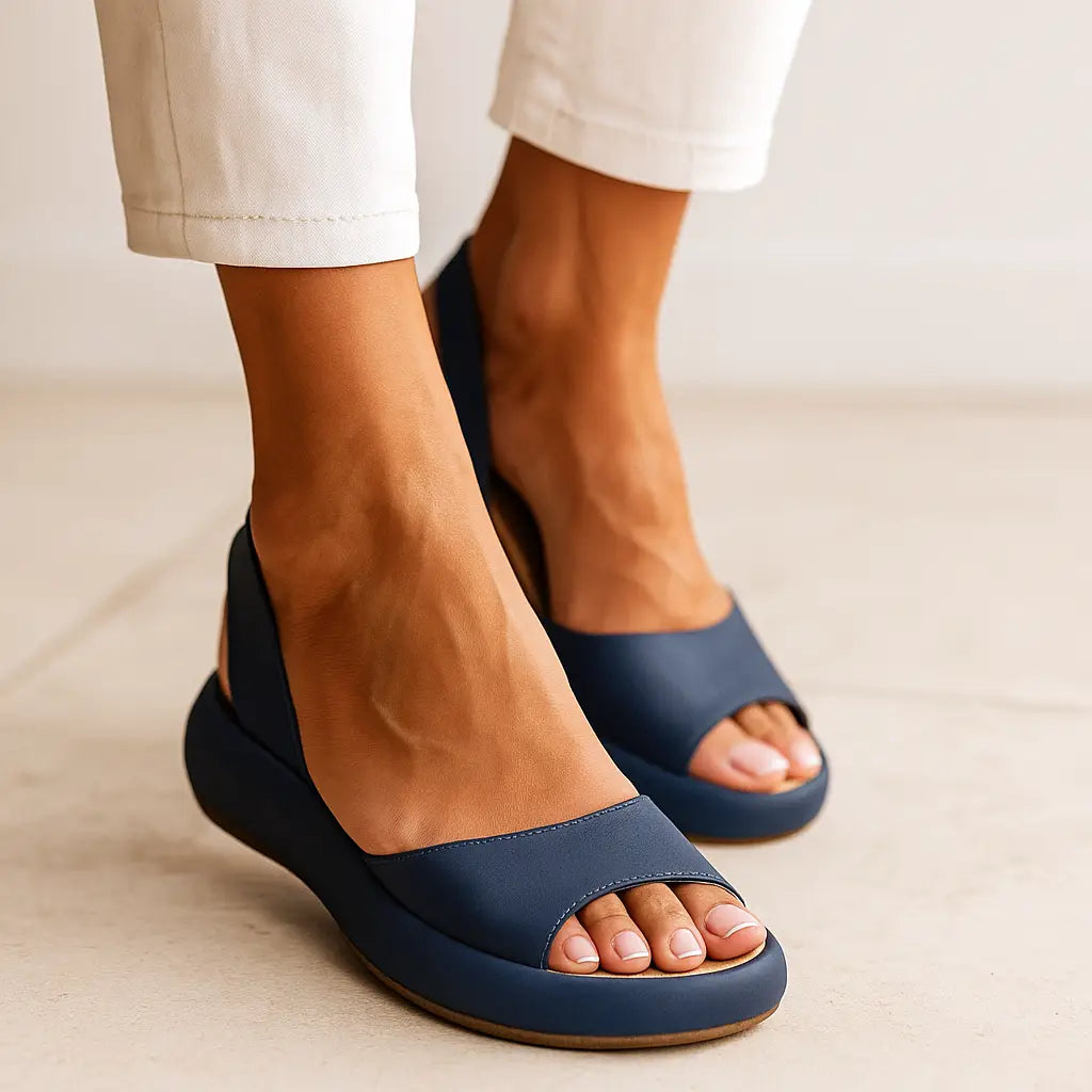Blue cushioned orthopedic sandals