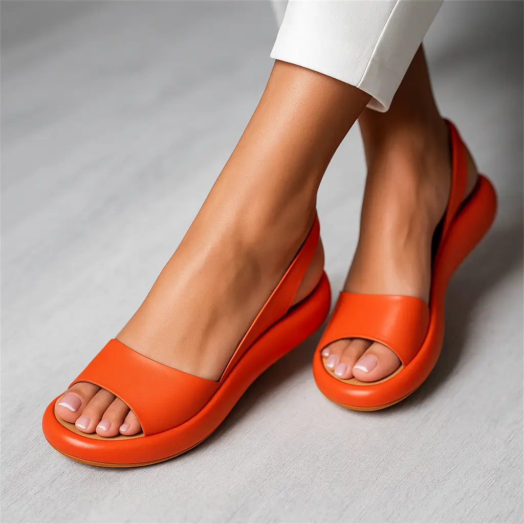 Orange cushioned orthopedic sandals