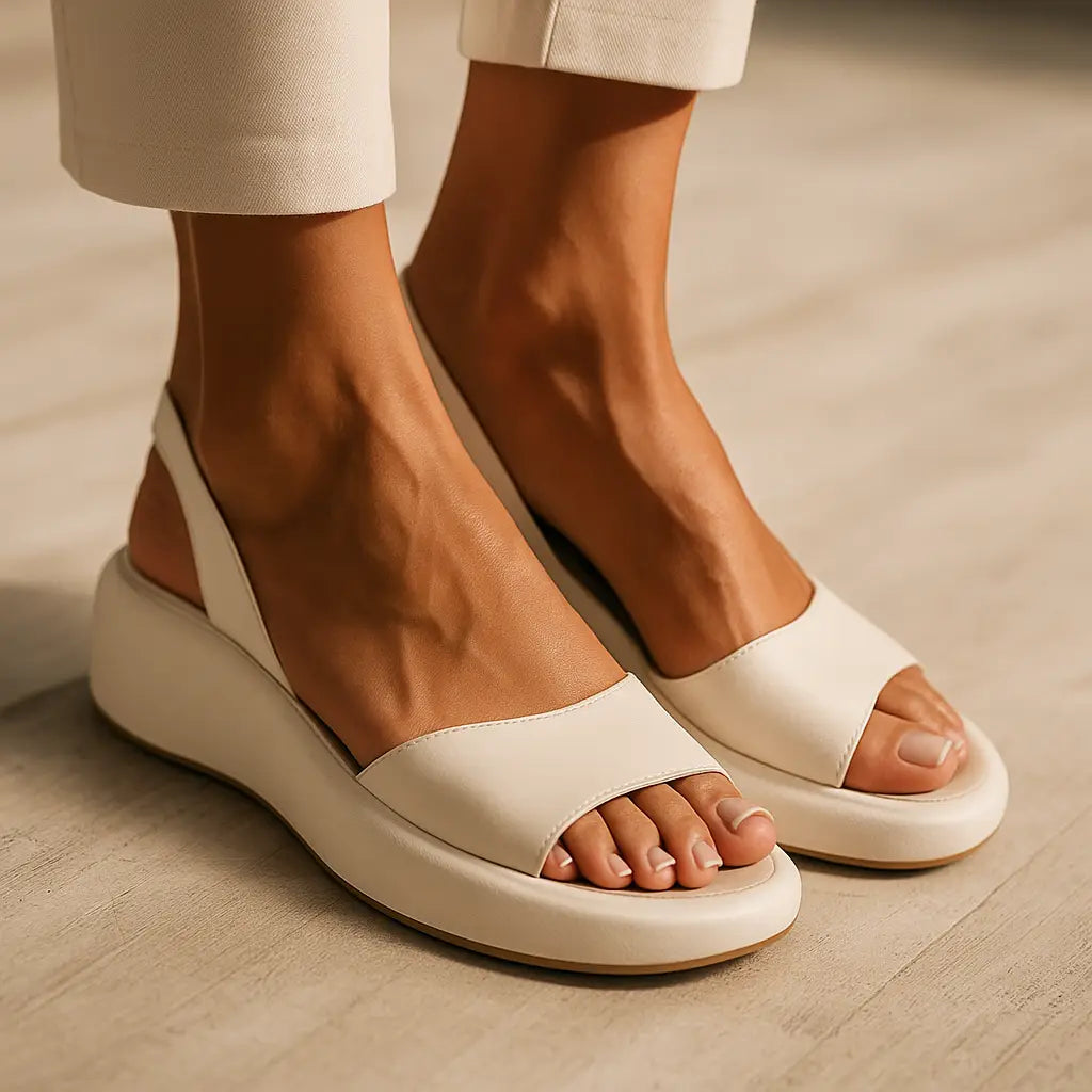 White cushioned orthopedic sandals
