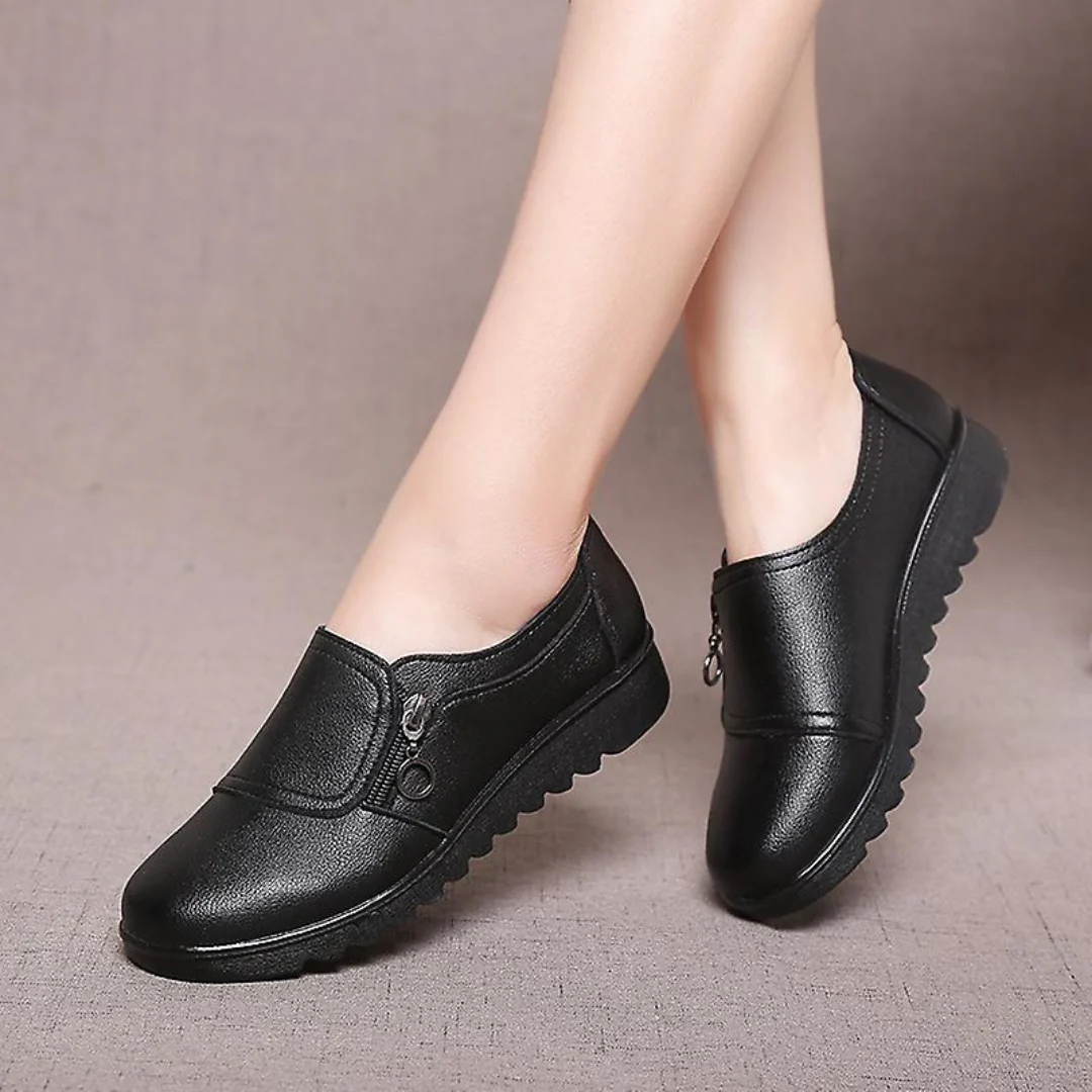 Black slip-on comfort shoes