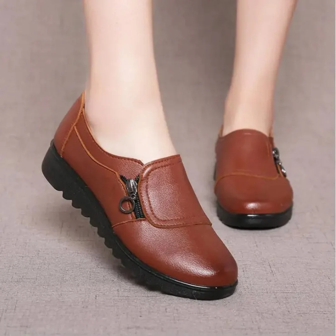 Brown slip-on comfort shoes