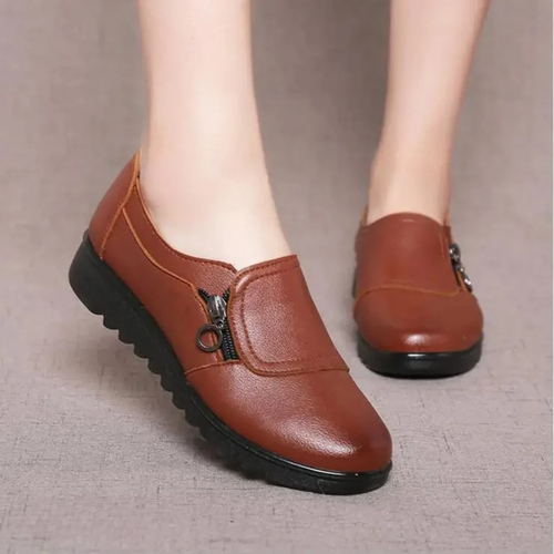 Brown slip-on comfort shoes