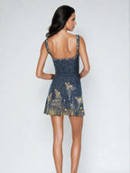 Blue mini dress detail