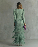V-Neck Tiered Fringe Maxi Dress – styling view