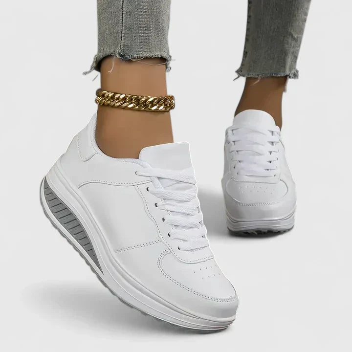 White cushioned comfort sneakers