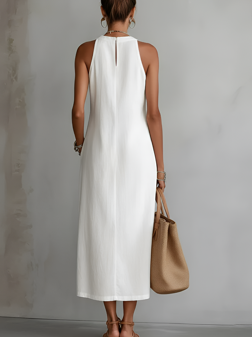 Embroidered Sleeveless Midi Dress – detail view