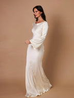 Long Sleeve Fitted Maxi Dress for Wedding Guests
