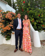 Sleeveless floral maxi dress, delicate floral pattern, fluid summer style