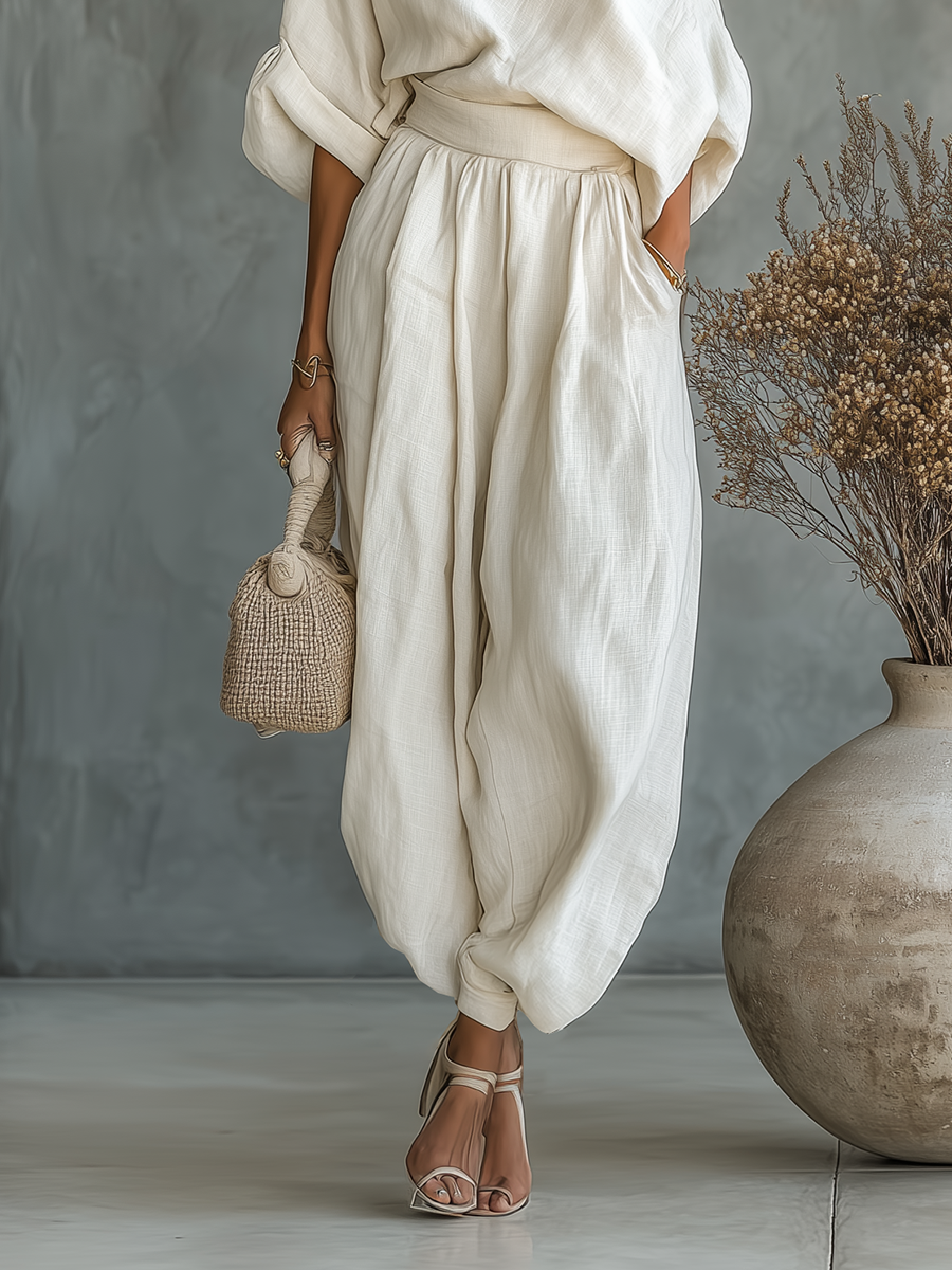 Off-Shoulder Wide Leg Two Piece Set – side view