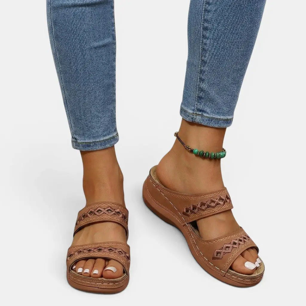 Dark brown leather sandals