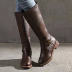 Knee high boots faux leather side profile